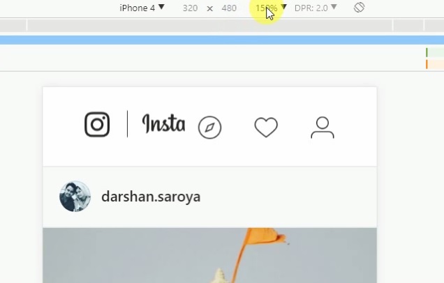 responsive mode - How to upload photos on Instagram on PC