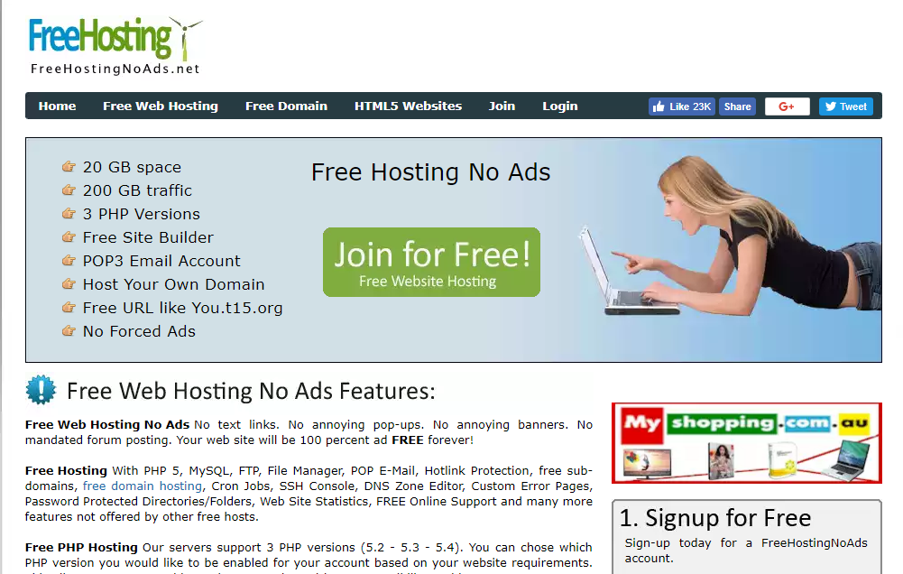 FreeHostingNoAds.net  - Free WordPress Hosting for Beginners