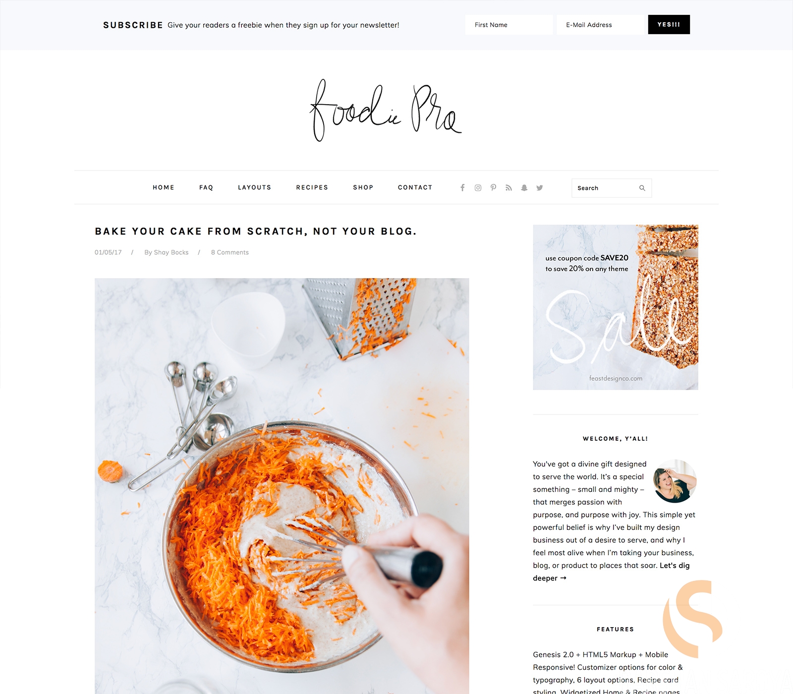 Foodie Pro Theme - Best Chef & Cooking WordPress Themes