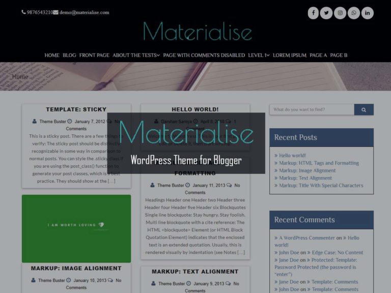 Materialise Free WordPress Theme 768x576 - My Creations