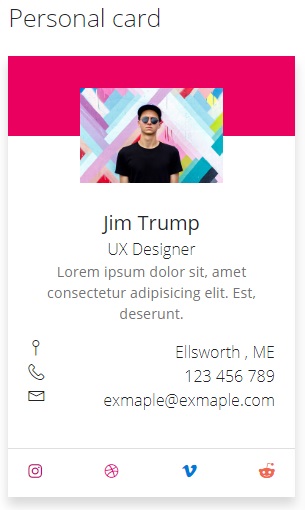 personal Card Fluent Design UI - Fluent Design for Bootstrap 4- Inspired by Microsoft design system
