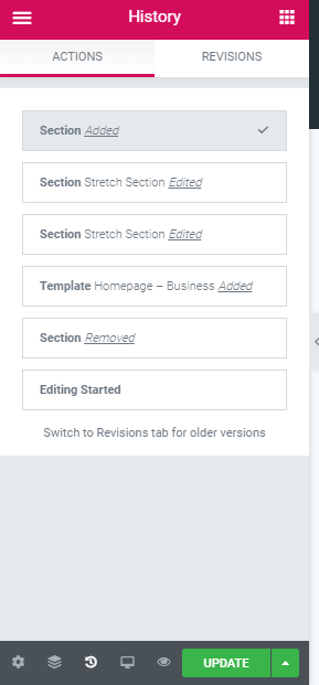 elementor history and revisions - Why I preferred the Elementor as page builder?