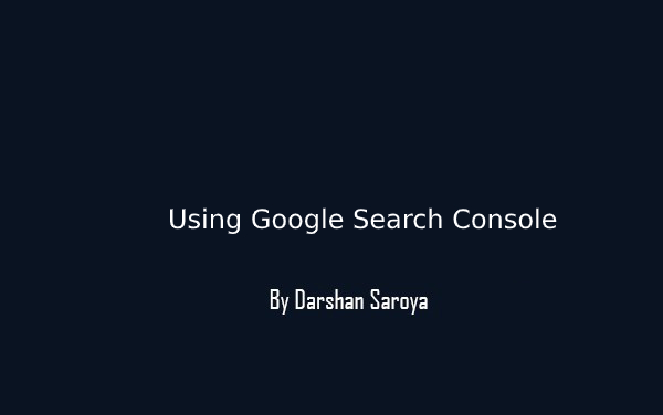 Using Google Search Console