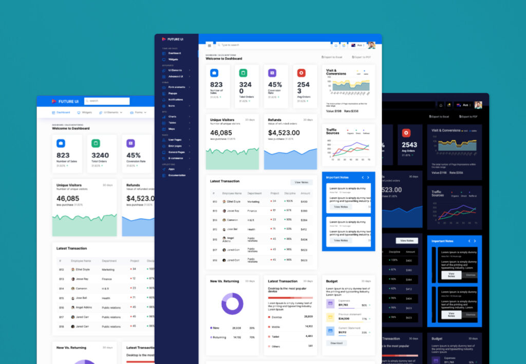 Future UI material design template 1024x709 - Best 5 Material Design Dashboard templates for your next project in 2022