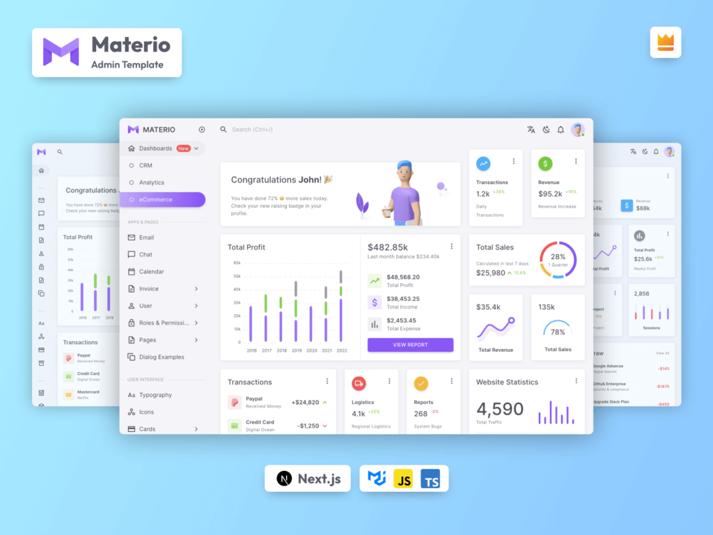 materio react pro banner github 1024x768 - Best 5 Material Design Dashboard templates for your next project in 2022