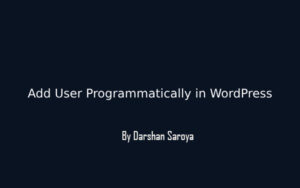 Add User Programmatically in WordPress